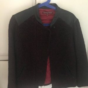 Comptoir Des Cotonniers Leather Trimmed Jacket